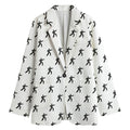 Karate Fighter Pattern Print Women's Cotton Blazer