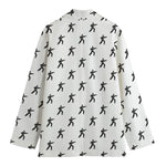 Karate Fighter Pattern Print Women's Cotton Blazer