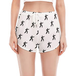 Karate Fighter Pattern Print Women's Split Running Shorts