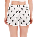 Karate Fighter Pattern Print Women's Split Running Shorts