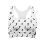 Karate Fighter Pattern Print Women's Sports Bra
