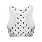 Karate Fighter Pattern Print Women's Sports Bra