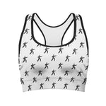 Karate Fighter Pattern Print Women's Sports Bra