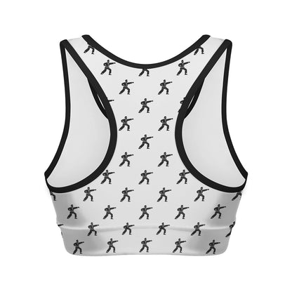 Karate Fighter Pattern Print Women's Sports Bra
