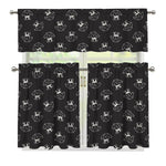 Karate Gi Pattern Print 3 Piece Kitchen Curtains
