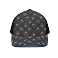 Karate Gi Pattern Print Black Mesh Trucker Hat