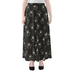 Karate Gi Pattern Print Chiffon Maxi Skirt