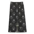 Karate Gi Pattern Print Cotton Front Slit Maxi Skirt
