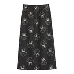 Karate Gi Pattern Print Cotton Front Slit Maxi Skirt