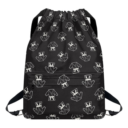 Karate Gi Pattern Print Drawstring Backpack