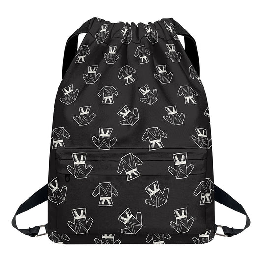 Karate Gi Pattern Print Drawstring Backpack