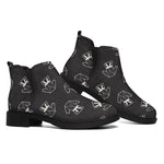 Karate Gi Pattern Print Flat Ankle Boots