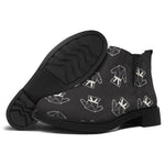 Karate Gi Pattern Print Flat Ankle Boots