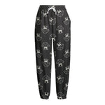 Karate Gi Pattern Print Fleece Lined Knit Pants