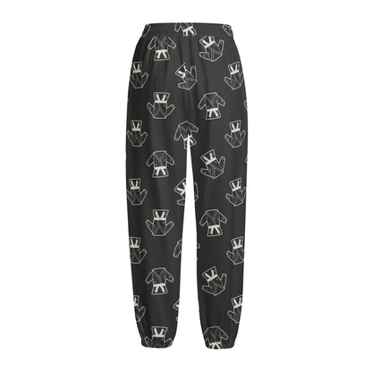 Karate Gi Pattern Print Fleece Lined Knit Pants