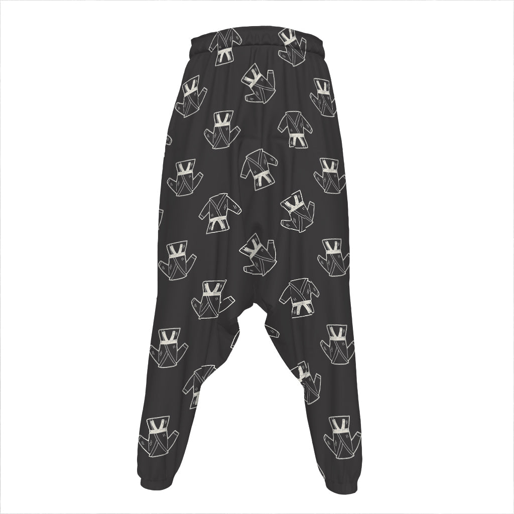 Karate Gi Pattern Print Hammer Pants