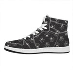 Karate Gi Pattern Print High Top Leather Sneakers