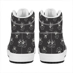 Karate Gi Pattern Print High Top Leather Sneakers