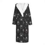 Karate Gi Pattern Print Hooded Bathrobe
