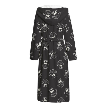 Karate Gi Pattern Print Hooded Bathrobe