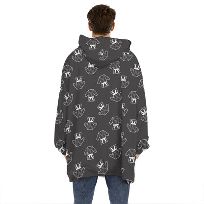 Karate Gi Pattern Print Hoodie Blanket