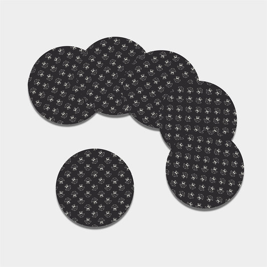 Karate Gi Pattern Print Leather Coaster Set