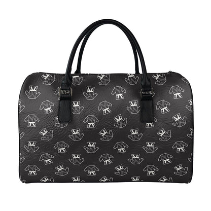Karate Gi Pattern Print Leather Duffle Bag