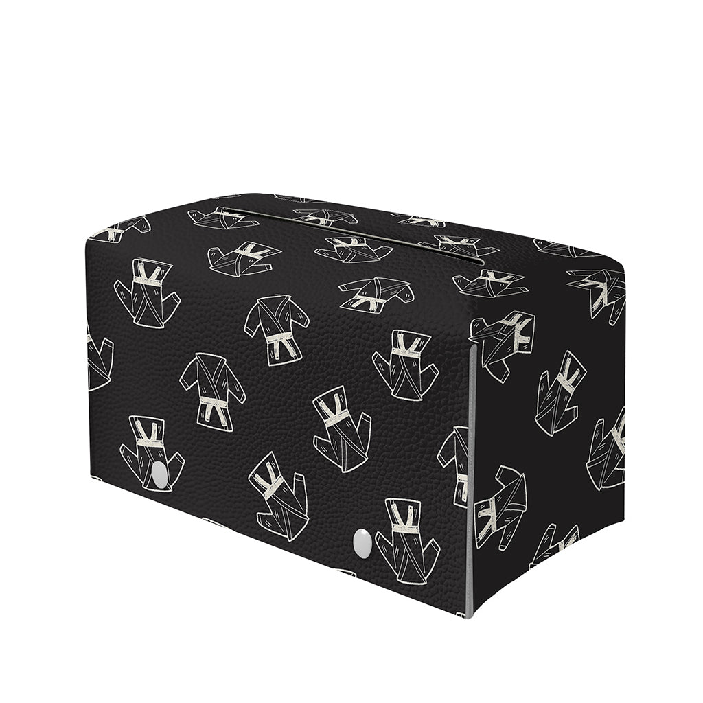 Karate Gi Pattern Print Leather Tissue Box Cover