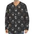 Karate Gi Pattern Print Long Sleeve Baseball Jersey