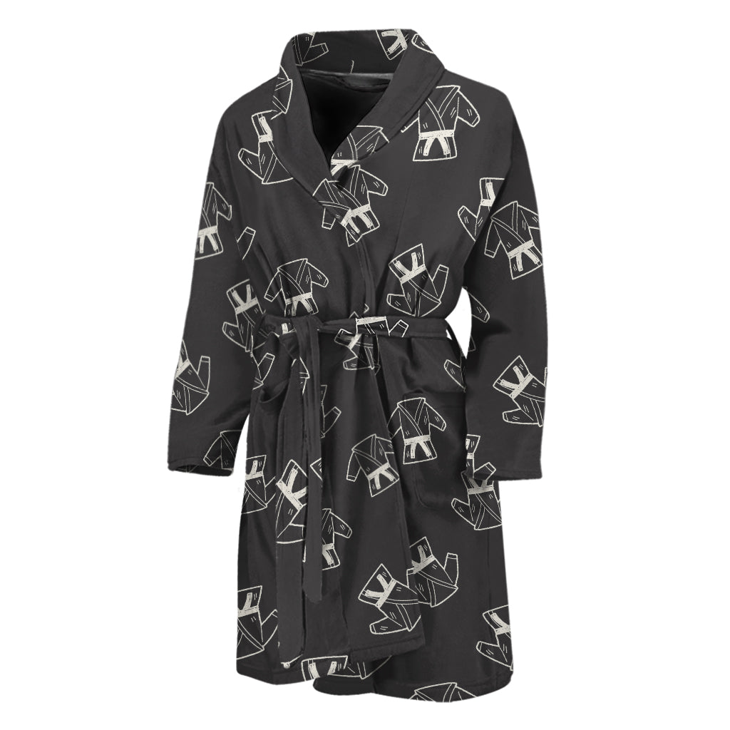 Karate Gi Pattern Print Men's Bathrobe