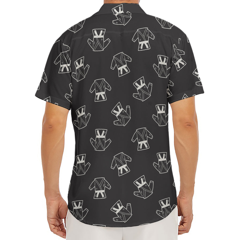 Karate Gi Pattern Print Men's Deep V-Neck Shirt