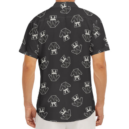 Karate Gi Pattern Print Men's Deep V-Neck Shirt