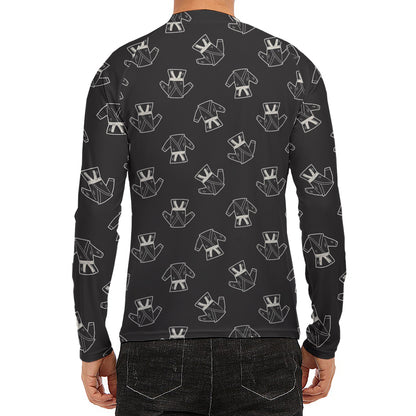 Karate Gi Pattern Print Men's Long Sleeve Rash Guard