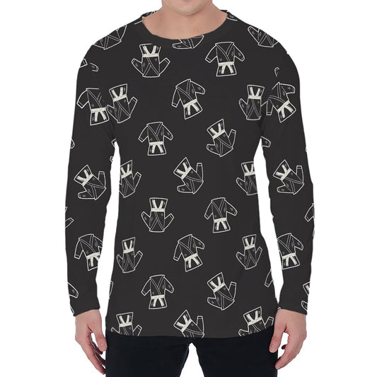 Karate Gi Pattern Print Men's Long Sleeve T-Shirt