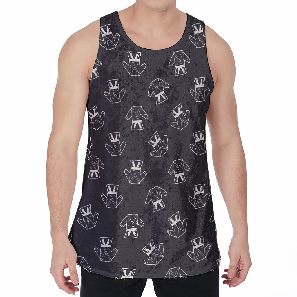Karate Gi Pattern Print Men's Velvet Tank Top