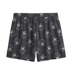 Karate Gi Pattern Print Mesh Shorts