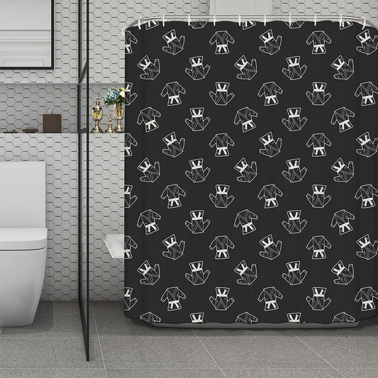 Karate Gi Pattern Print Polyester Shower Curtain
