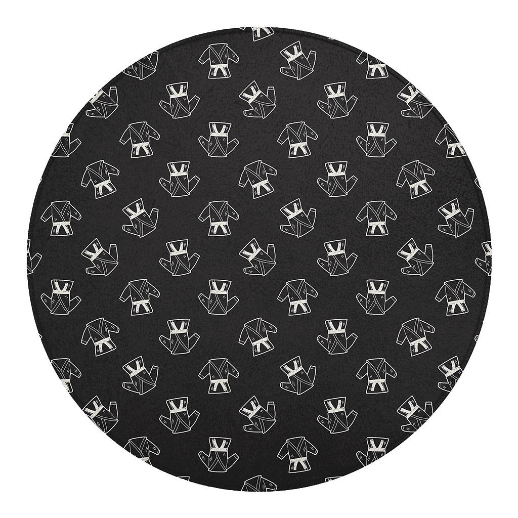 Karate Gi Pattern Print Round Blanket