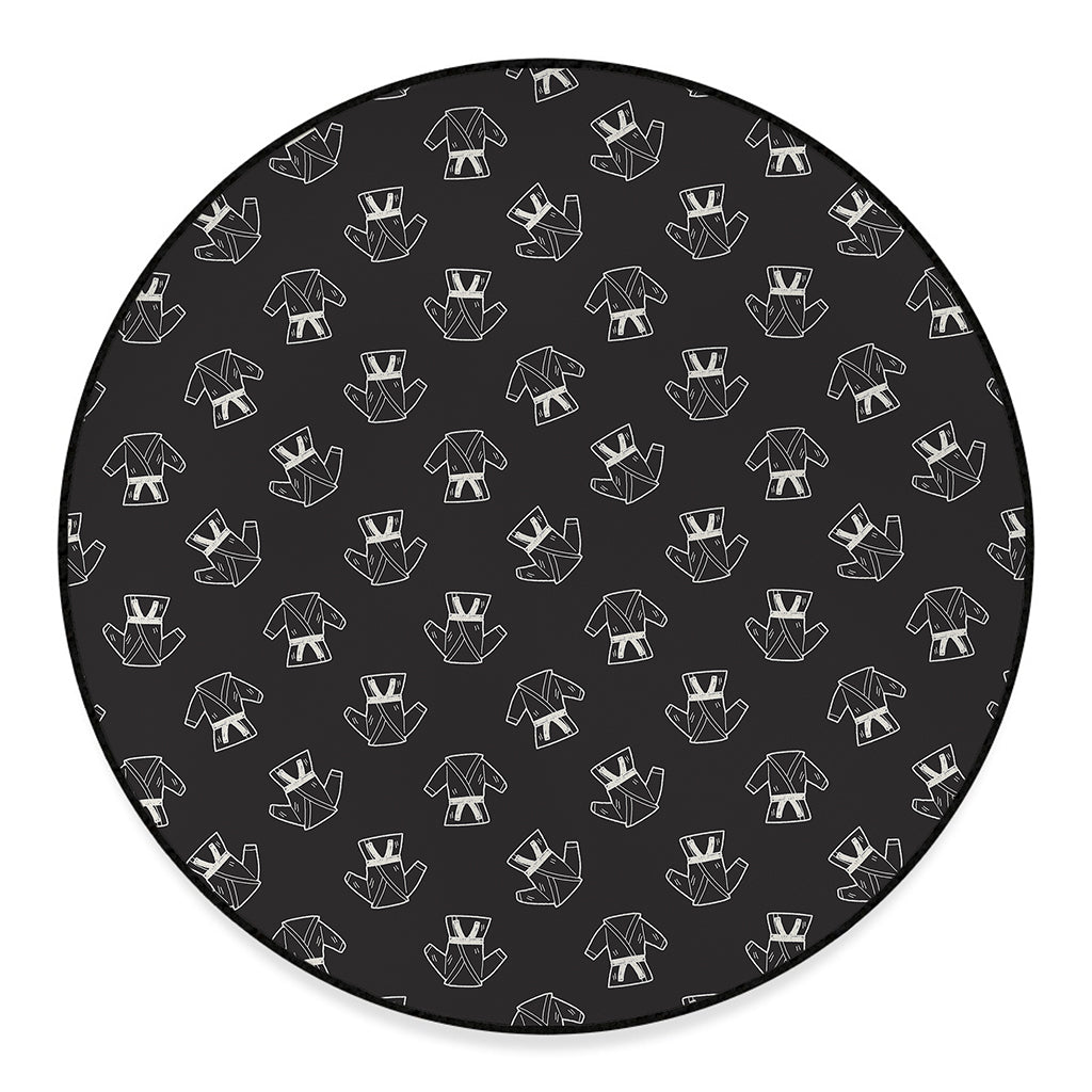Karate Gi Pattern Print Round Floor Mat