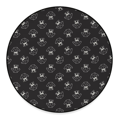 Karate Gi Pattern Print Round Floor Mat
