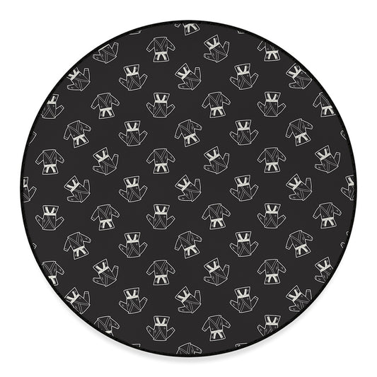 Karate Gi Pattern Print Round Floor Mat