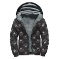 Karate Gi Pattern Print Sherpa Lined Zip Up Hoodie