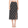 Karate Gi Pattern Print Side Slit Midi Skirt