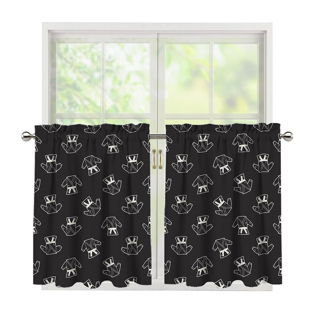 Karate Gi Pattern Print Tier Curtains