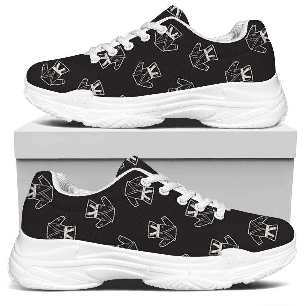 Karate Gi Pattern Print White Chunky Shoes