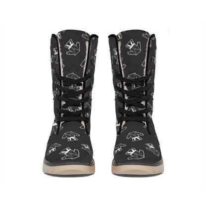 Karate Gi Pattern Print Winter Boots