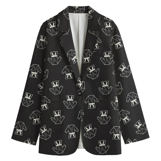 Karate Gi Pattern Print Women's Blazer