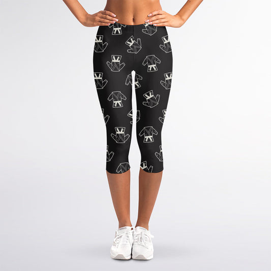 Karate Gi Pattern Print Women's Capri Leggings
