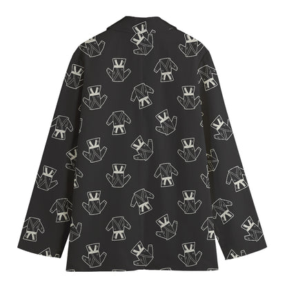 Karate Gi Pattern Print Women's Cotton Blazer