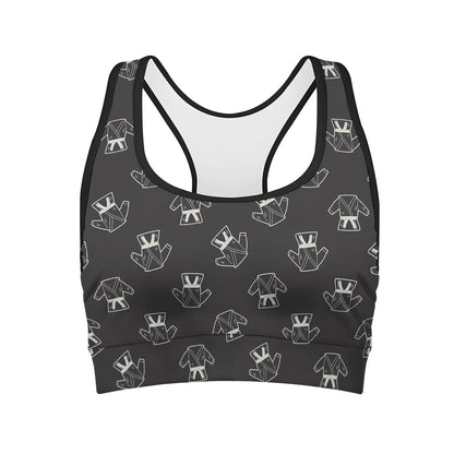 Karate Gi Pattern Print Women's Sports Bra